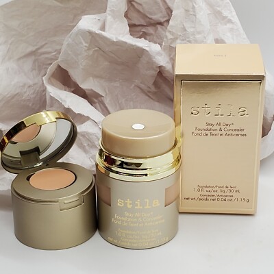 Stila Stay All Day FOUNDATION & CONCEALER~Bare 1~ 12hr Youthful High-Definition