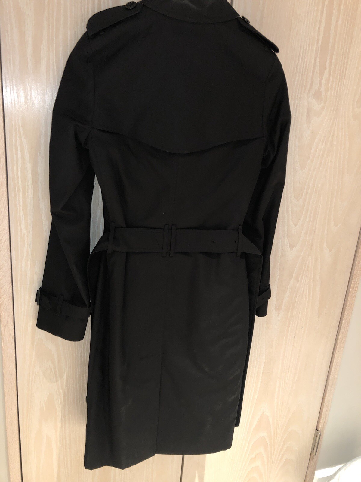 Women's Burberry Brit Rain Jacket Mid Length Black Double Breasted US 4 NWOT image 6