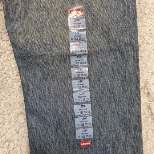 Levi Strauss 550 Boys Jeans Relaxed Straight Size 12 26x26 (Real 28x27.5) Denim - Picture 10 of 11