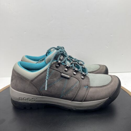 Chaussures de randonnée basses BOGS Bend pour femmes 8,5 maille cuir gris bleu antidérapant - Photo 1/11
