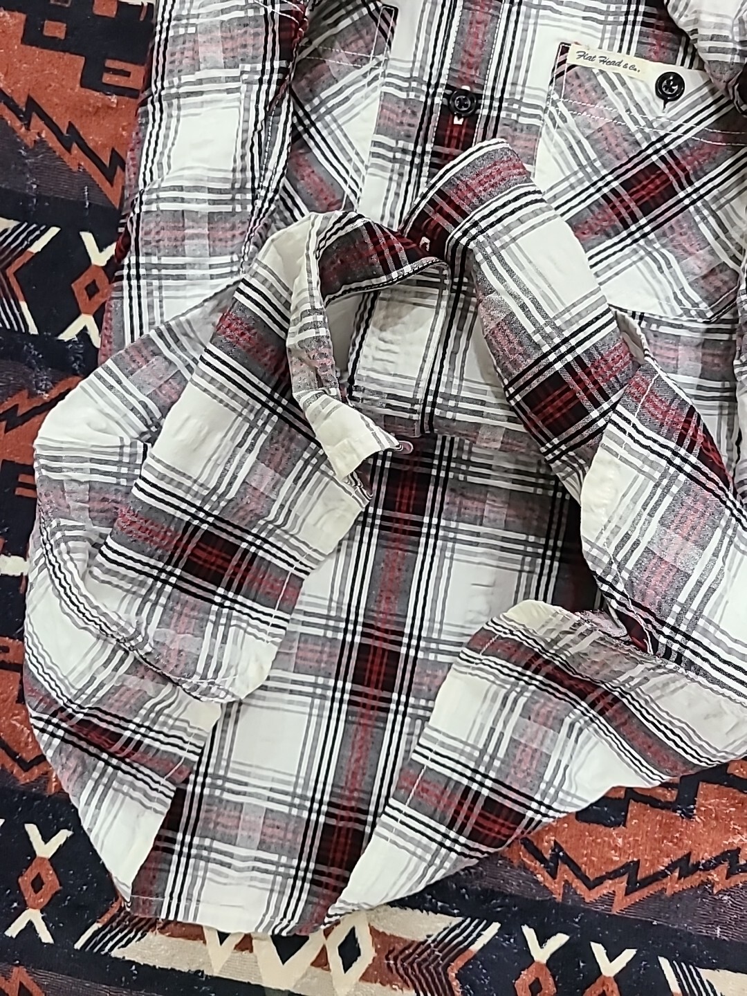 The Flat Head Button Up Checked Twill Western Shi… - image 6
