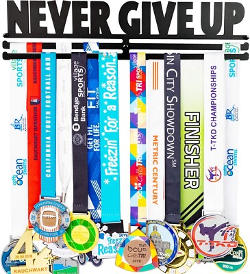 Blank Sports Medal Hanger Display – Stainless Steel Wall Mount Rack To Showcase Medals & Awards 6 thumbnail image