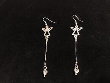 ORECCHINI CON PENDENTE ANGIOLETTO E CUORE LUNGHEZZA 8,5 cm