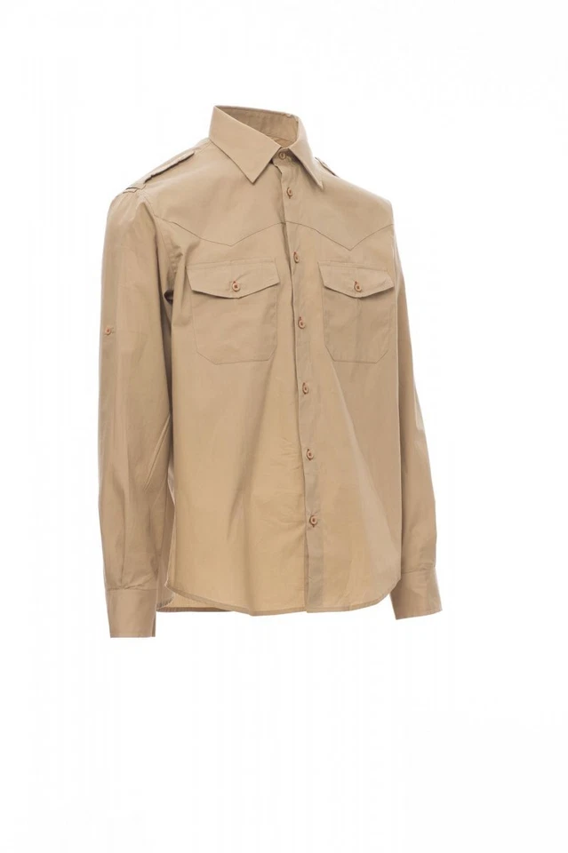 Camicia Uomo Cotone Con Spalline Porta Gradi Esercito Fino alla 3XL Manica Lunga - Immagine 3 di 4