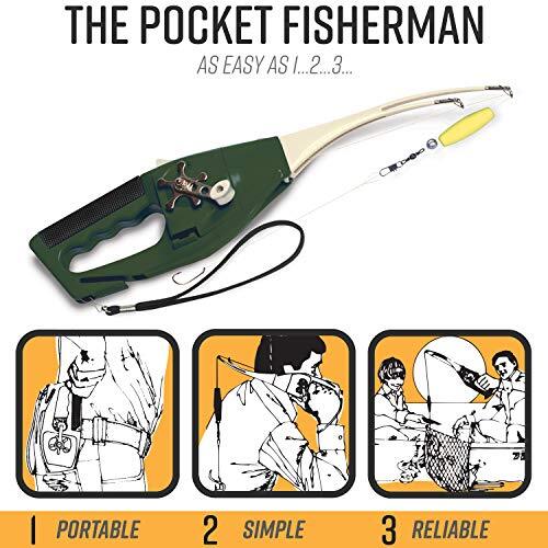 Pocket Fisherman All-in-One Portable Rod and Reel Combo Spin Casting Outfit, ...