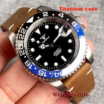 Tandorio 40mm T2 Titanium Watch Men 20Bar Water Resistance 120 Clicks Japan NH35