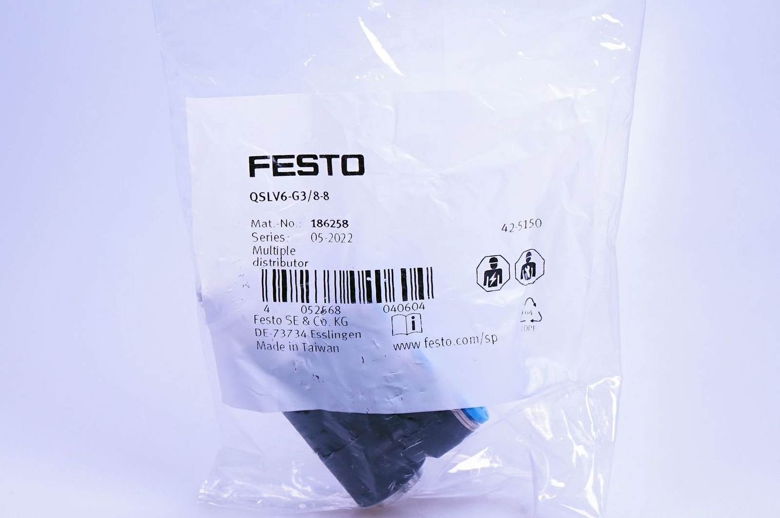 FESTO Multi Distributor QSLV6-G3/8-8 186258 OVP, New