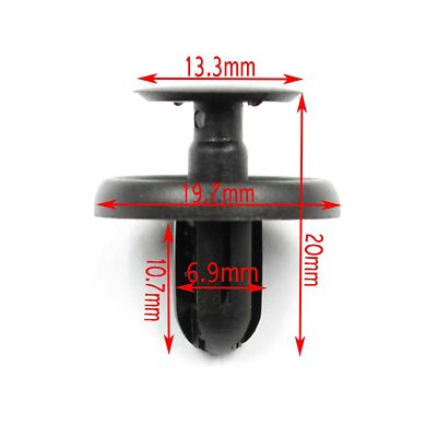 100-Pack 7mm Fender Push Clips – Plastic Retainer Rivets – Fits Toyota, Scion, Pontiac