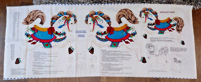 Vintage Carousel Horse Cut & Sew Panel Applique Horse