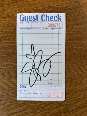 Sara Bareilles signed Waitress Musical Guest Check - London handsigniert 2020