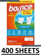 400 Sheets - Bounce Fabric Softener Dryer Sheet Outdoor Fresh