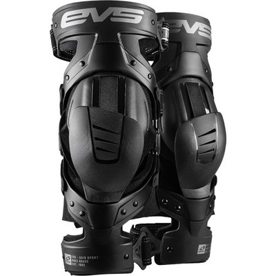 EVS Sports AXIS SPORT KNEE BRACE PAIR BLACK/BLACK/GREY MD AXISS-BK/GY-MP