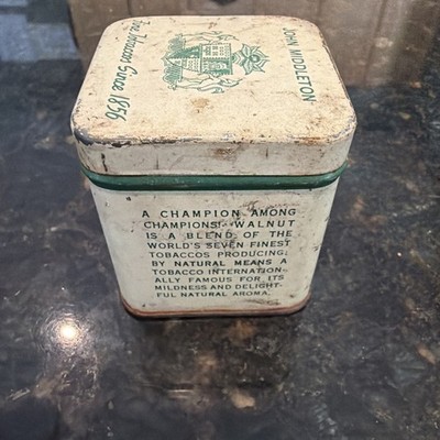 Antique Vintage Advertising Tin John Middleton Walnut Aromatic Blend Tobacco 