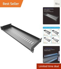 1U Server Rack Shelf, 6" Depth for 19 inch Network Racks