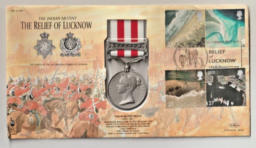 19/3/2002 UK GB Medal FDC - Coastlines - The Relief of Lucknow - Indian Mutiny