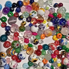 200+ glass & porcelain BEADS 6-10mm for spangles on Lace Making Bobbins +wire #B