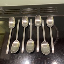 IKEA Data Stainless Steel 7 Dinner Spoons Carl Gustaf Jahnsson Discontinue Satin
