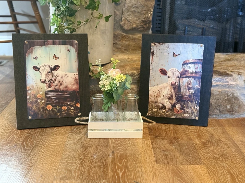 Rustic-11x14 Mounted Metal Print, Cow-Brama, UV, Water Protected - Image 3 of 4