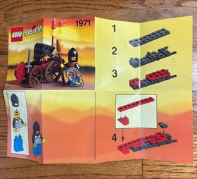 LEGO CASTLE VINTAGE SET - BLACK KNIGHT'S BATTERING RAM (1971) 1993 100% + MANUAL