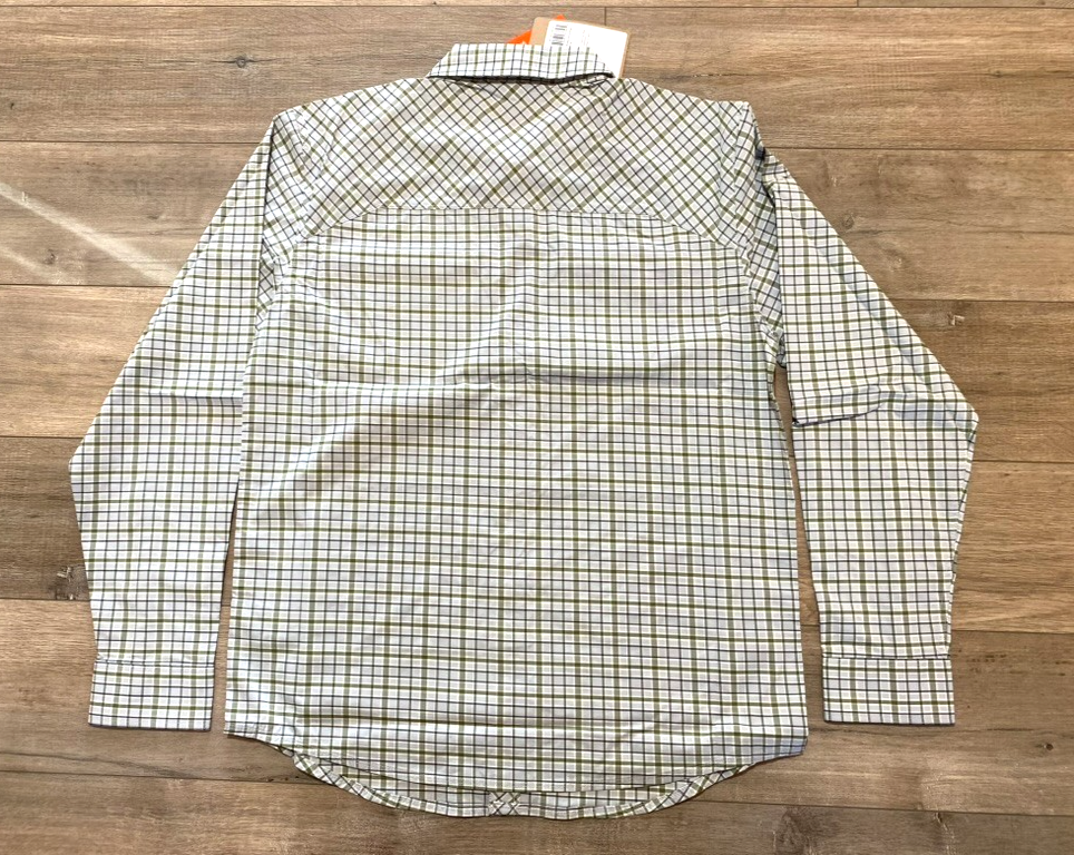 Chemise manches longues à carreaux beige