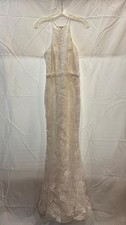 db studio Ivory Lace Halter Neck Sheath Wedding Dress Size 6