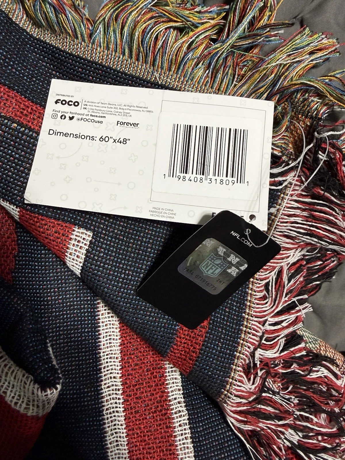 New England Patriots Woven Tapestry Throw Blanket 48x60