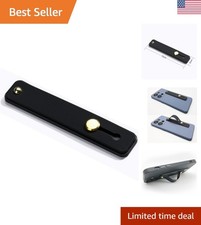 Universal Black Silicone Phone Grip - Adjustable Ergonomic Finger Strap Holder
