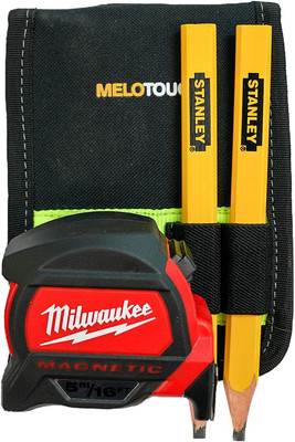 MeloTough Black Reflective Tape Measure Holster Durable Utility Clip Pouch