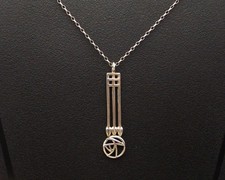 NECKLACE by Carrick Jewellery sterling silver CRM Mackintosh Rose drop pendant