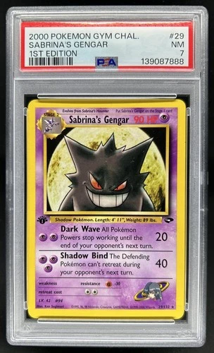2000 Pokemon Gym Challenge 1st Edition Sabrina's Gengar #29/132 PSA 7