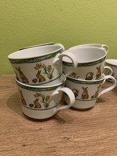 Hutschenreuther Louvre Ostern Set 8 Teile 4 Kaffeetassen & 4 Unterteller TOP