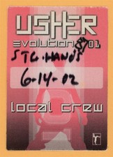 Usher 2002 Evolution Concert Tour Crew Backstage Pass