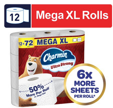 Charmin Ultra Strong Toilet Paper 12 Mega XL Rolls, 330 Sheets Per Roll