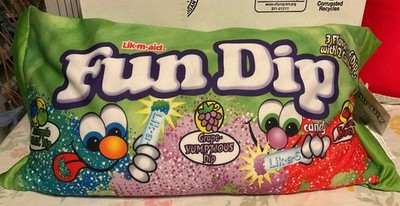 Sweet Thang Fun Dip Fundip Novelty Plush Throw Pillow Nestle Candy VTG Lik-m-aid