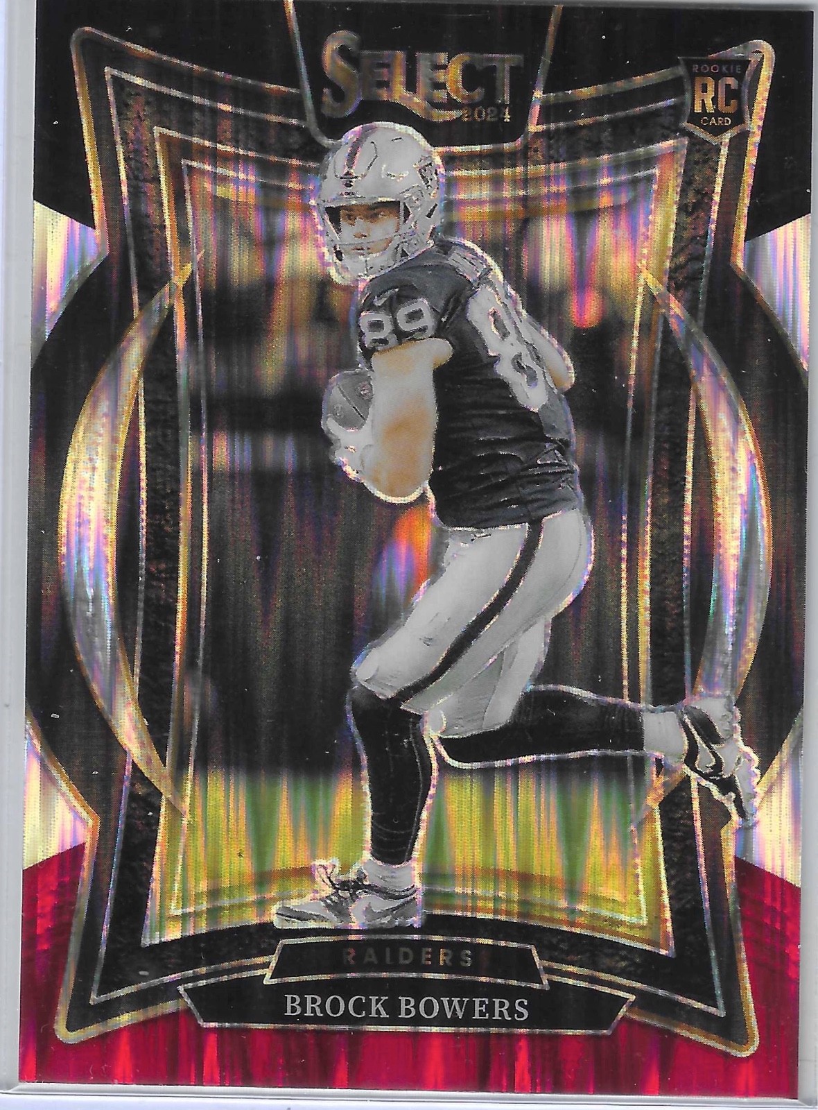 Brock Bowers 2024 Panini Select - Concourse #31 Black & Red Shock Rookie Raiders