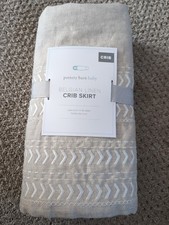 Pottery Barn Baby Belgian Linen Crib Skirt Tan Natural 28x52" / 16 Inch Drop NWT