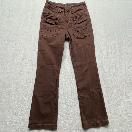 Fivestar General Co Women's Mid Rise Boot Cut Pants Jeans JP2889AR Brown Sz 3/26