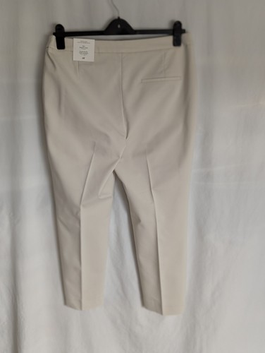 H&M Pants Womens 14 Tan Khaki Chinos Trousers Slacks New Ankle Length Slit Hem - Picture 3 of 10