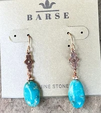 Barse NWT Turquoise And Copper Drop Earrings