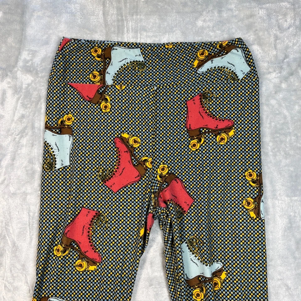 Леггинсы LuLaRoe один размер роликовые коньки принт удобные эластичные женские - Изображение 4 из 4