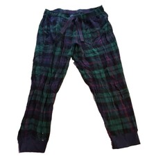 Old Navy Men's M Green/Blue Plaid Flannel Pajama Pants Drawstring