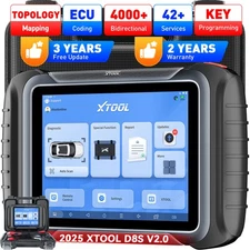 XTOOL D8S V2.0 Car Bidirectional OBD2 Scanner ECU Coding Key Programmer Topology