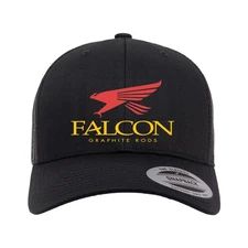 Falcon Graphite Fishing Rod Trucker Retro Hat Cap Adjustable