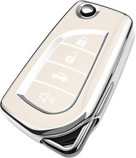 2018-2025 Toyota Key Shell Tpu Cover For Camry Rav4 Corolla White 4 Buttons 2018-2025 Toyota Key Shell Tpu Cover For Camry Rav4 Corolla White 4 Buttons
