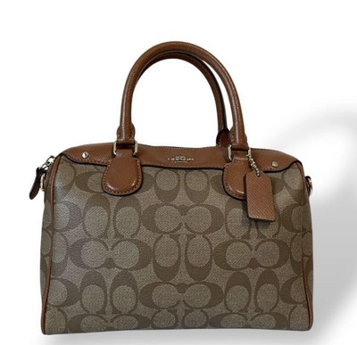 Good condition, popular COACH PVC leather brown and gold