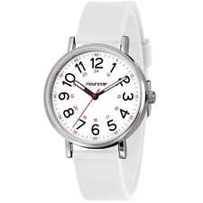 Women's Analog Nurse Watch with Second Hand for Nursing, 12/24 Time, Silicone...