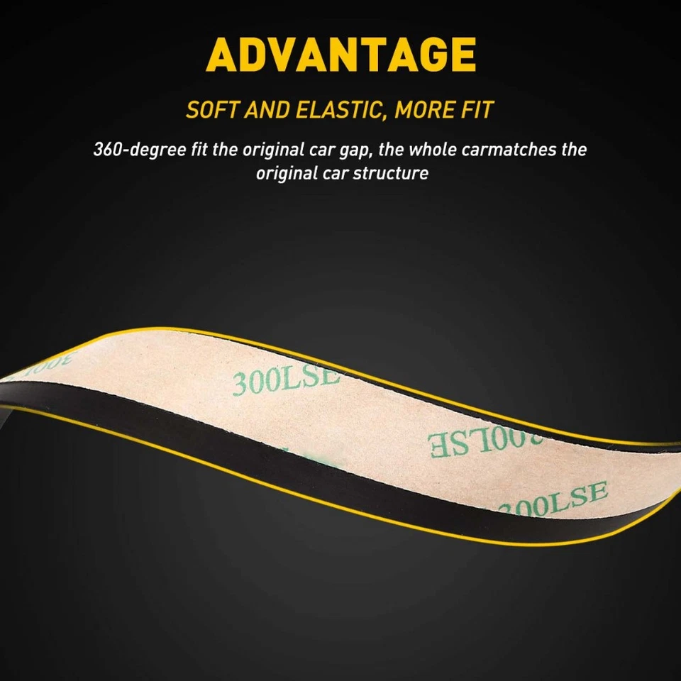 Sello de tira de goma 4M para moldura de borde de ventana lateral delantera trasera de coche Foto 3 de 4