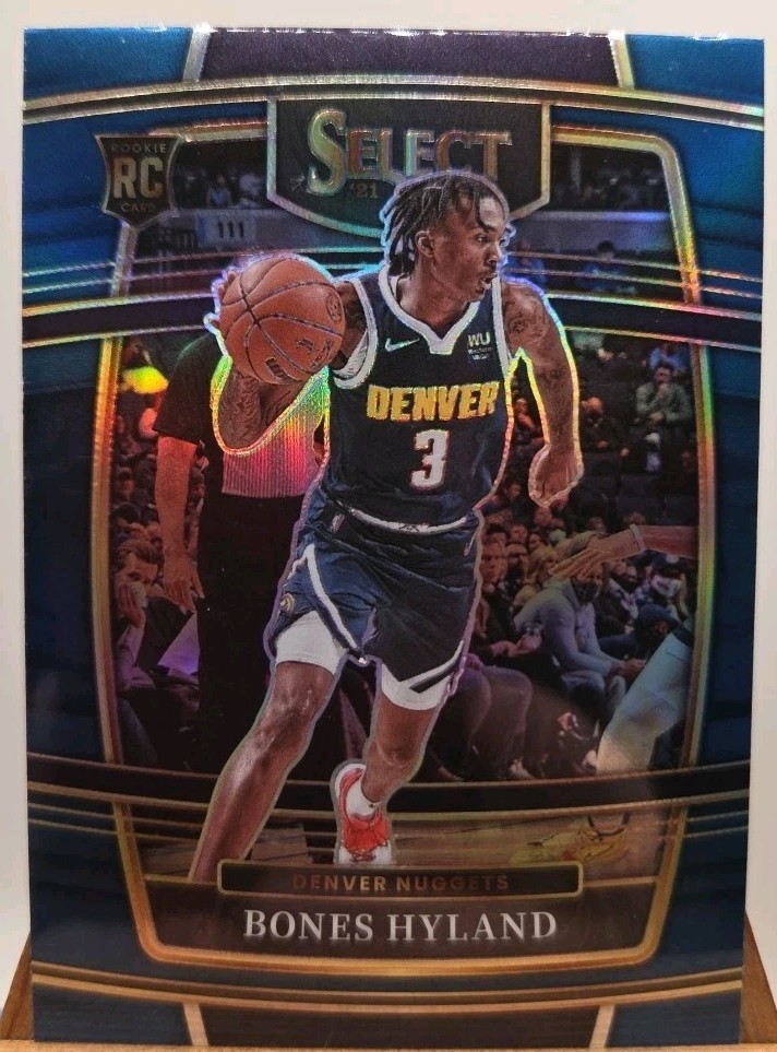 Bones Hyland 2021-22 Panini Select Concourse Blue Silver Prizm RC #79