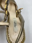 Prada Metallic Bronze Leather T Strap Sandals W 7.5 — photo 6
