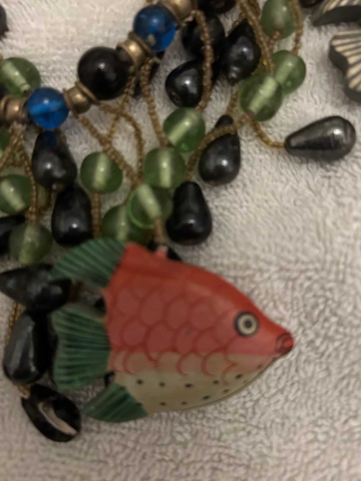 Handcrafted Statement Piece Necklace Multicolor G… - image 8